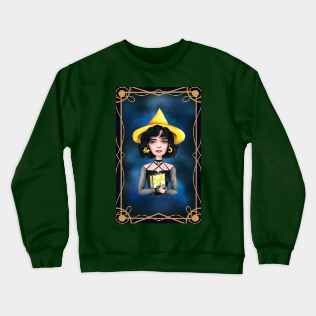 Brunette libra witch Crewneck Sweatshirt by Raluca Iov